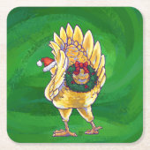 Kipkerst op groen kartonnen onderzetters (Voorkant)