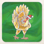 Kipkerst op groen kartonnen onderzetters (Voorkant)