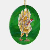 Kipkerst op groen keramisch ornament (Rechts)