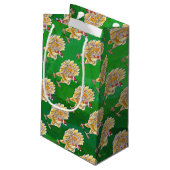 Kipkerst op groen klein cadeauzakje (Achterkant Gekanteld)