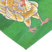 Kipkerst op groen korte tafelloper (Hoek)