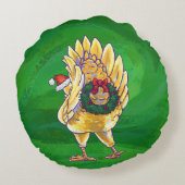 Kipkerst op groen rond kussen (Achterkant)