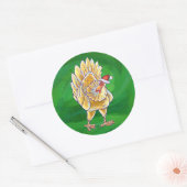 Kipkerst op groen ronde sticker (Envelop)
