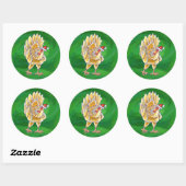 Kipkerst op groen ronde sticker (Vel)