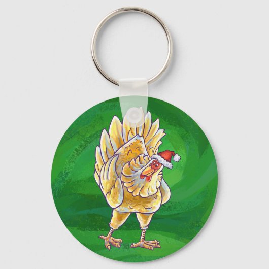 Kipkerst op groen sleutelhanger (Voorkant)