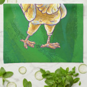 Kipkerst op groen theedoek (Gevouwen)