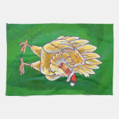 Kipkerst op groen theedoek (Horizontaal)