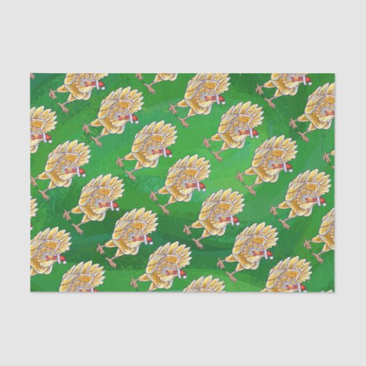 Kipkerst op groen tissuepapier (Voorkant)