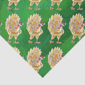 Kipkerst op groen tissuepapier (Detail)