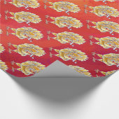 Kipkerst op rood cadeaupapier (Hoek)