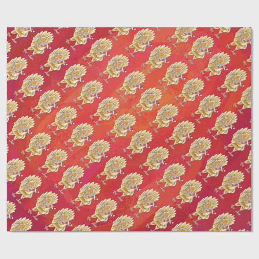 Kipkerst op rood cadeaupapier (Vlak)