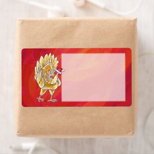 Kipkerst op rood etiket (Insitu)