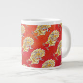 Kipkerst op rood grote koffiekop (Voorkant rechts)