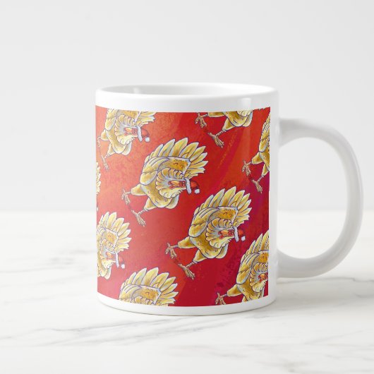 Kipkerst op rood grote koffiekop (Rechts)