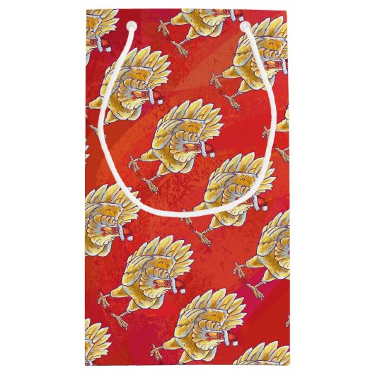 Kipkerst op rood klein cadeauzakje (Achterkant)