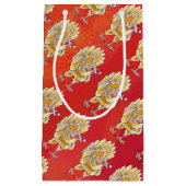 Kipkerst op rood klein cadeauzakje (Voorkant)