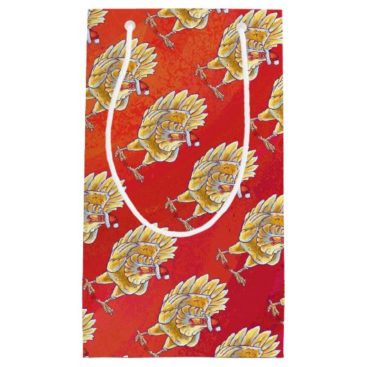 Kipkerst op rood klein cadeauzakje (Voorkant)