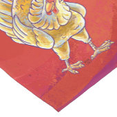 Kipkerst op rood korte tafelloper (Hoek)