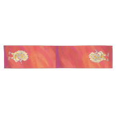 Kipkerst op rood korte tafelloper (Horizontaal)