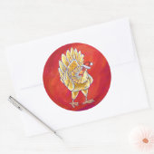 Kipkerst op rood ronde sticker (Envelop)