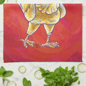 Kipkerst op rood theedoek (Gevouwen)