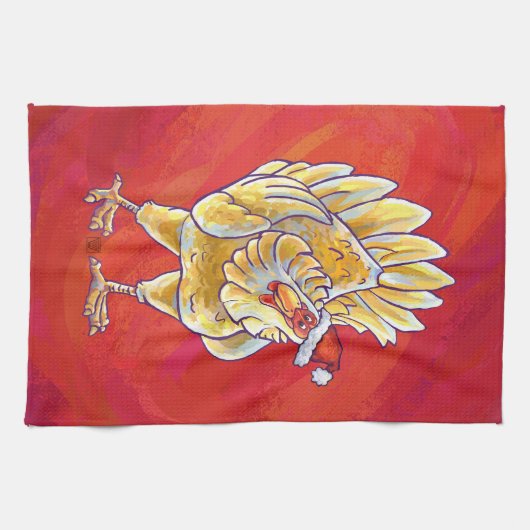 Kipkerst op rood theedoek (Horizontaal)