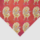 Kipkerst op rood tissuepapier (Detail)