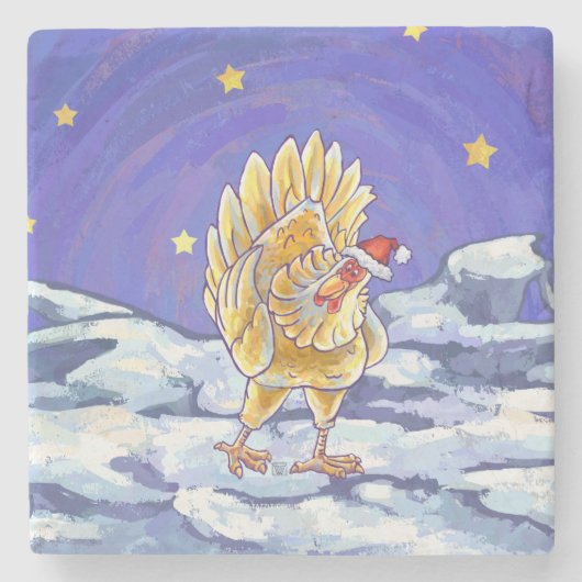 Kipkerst Stenen Onderzetter (Voorkant)