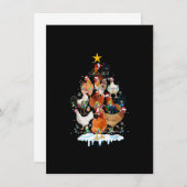Kipkerstbomen Licht Funny Chicken Lover Kaart (Voorkant / Achterkant)
