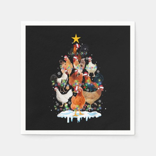 Kipkerstbomen Licht Funny Chicken Lover Servet (Voorkant)
