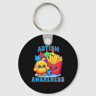 Kipnugget En Frites Autisme Bewustzijn Sleutelhanger