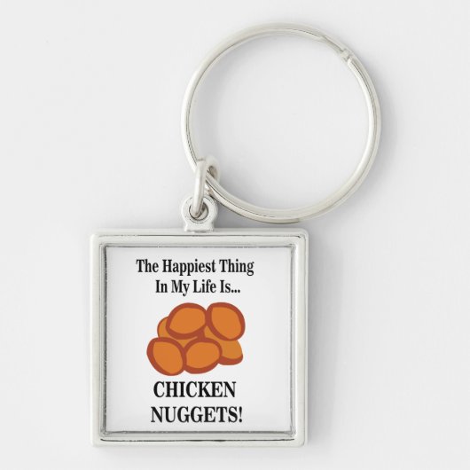 Kipnugget Fast Food Grappig Sleutelhanger (Voorkant)