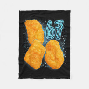 Kipnuggetliefhebber 67 Meme Zes Zeven Gebakken Kip Fleece Deken