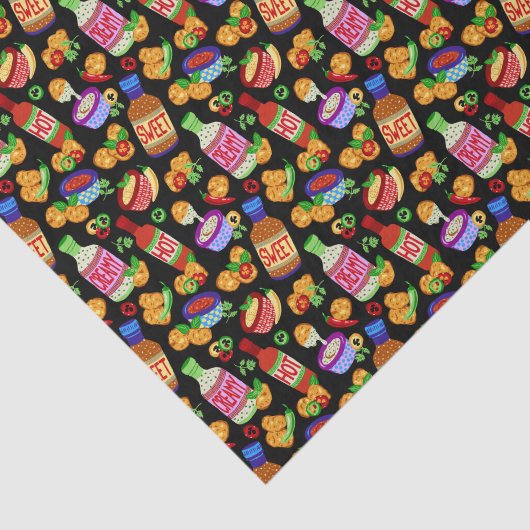 Kipnuggets & dipsaus tissuepapier (Detail)