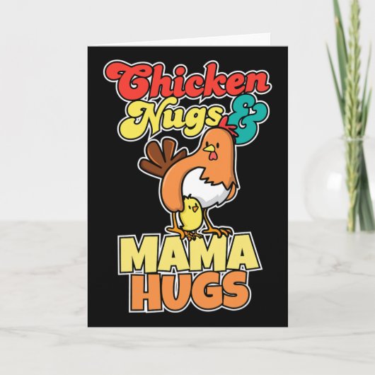 Kipnuggets en mama knuffels Grappige Moederdag _1 Kaart (Voorkant)