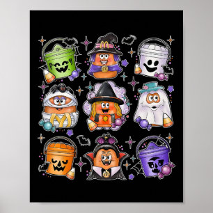 Kipnuggets Pompoen Halloween 90s Vintage 3 Poster