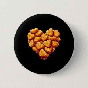 Kipnuggets zijn mijn Valentijnshart Grappige Valen Ronde Button 5,7 Cm