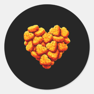 Kipnuggets Zijn Mijn Valentijnshart Grappige Valen Ronde Sticker