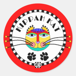 Kippah Kat Ronde Sticker