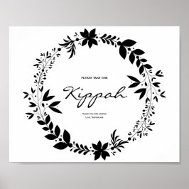 Kippah Sign,  Kippot Wedding Sign Poster