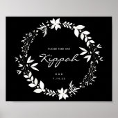  Kippah Wedding Sign., White & Black Po Poster (Voorkant)