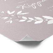  Kippah Wedding Sign., White & Paars P Poster (Hoek)