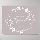  Kippah Wedding Sign., White & Paars P Poster (Voorkant)