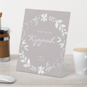  Kippah Wedding Sign., White & Paars P Reclamebord Met Voetstuk (Insitu)
