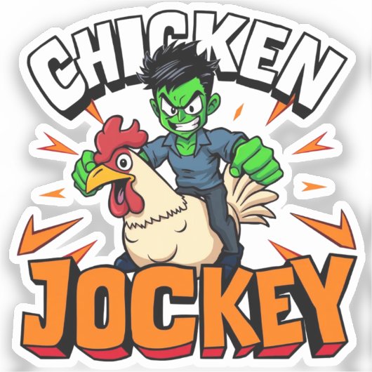 kippejockey sticker (Voorkant)
