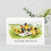  kippen - Aangepast paasbroodrooster - Uitnodiging (Staand voorkant)