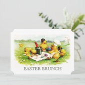  kippen - Aangepast paasbroodrooster - Uitnodiging (Staand voorkant)