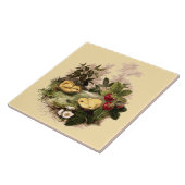 Kippen & Aardbeien door L. Prang & Co. Tegeltje (Zijkant)