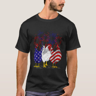 Kippen Amerikaanse vlag Patriottische Boer 4th van T-shirt