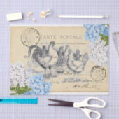  kippen Blauwe Bloemveer Briefkaart Weefsel Papier (Craft)